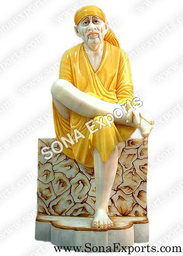  सफेद संगमरमर की साईबाबा मूर्ती