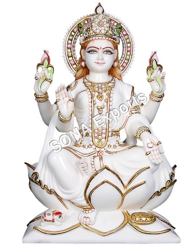 White marble Laxmi Statue