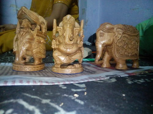 Brown Sandalwood Elephant Statue