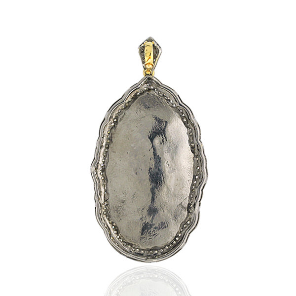 Cameos Gemstone Pendant - 18kt Yellow Gold, 925 Sterling Silver, 97.6ct Cameos, 2.17ct Diamonds | Weighs 38.15g