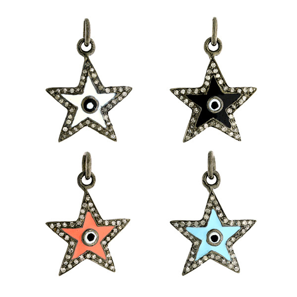Star Enamel Charm Pendant Gemco Jewelry Gender: Women