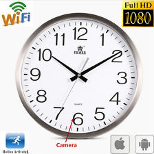 Wall Mounted Racing Tire Analog Clock - Stainless Steel, Silver Color, 12 Hour Display | Hidden Spy Camera, Motion Activated, Remote Control, 640x480 Video Recording, Rechargeable Battery, 32gb Memory Support