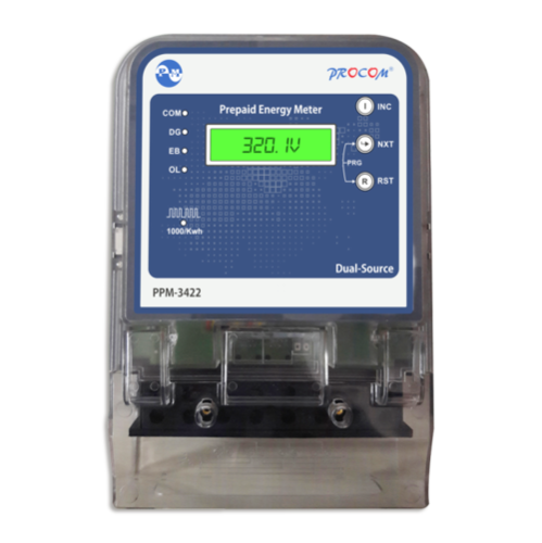 Prepaid Meter - 415 Volt, Dual Source, 80A Capacity | LCD Display, RS-485 Communication, Customizable Parameters, Secure AES-128 Encryption