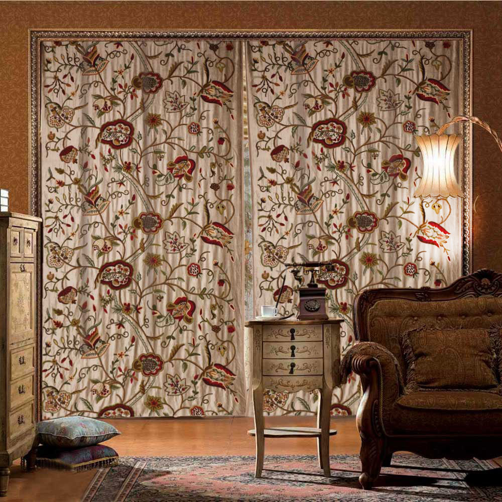 Crewel Embroidered Curtains