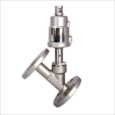 स्टेनलेस स्टील फ्लैंज्ड एंगल पिस्टन वाल्व
