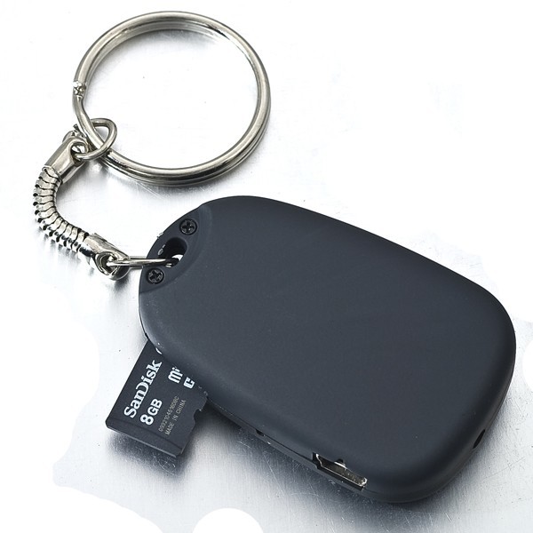 Keychain Spy Camera - Compact Form Factor, Raven Black Color | Discreet Hidden Dvr Device, Records Video At 640 X 480 (30 Fps), 4gb Internal Memory, Usb-compatible