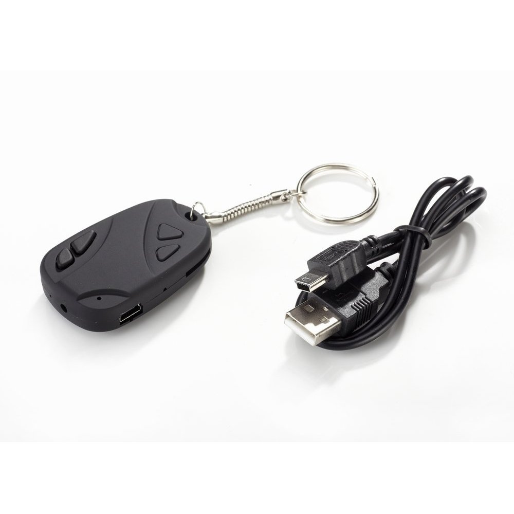 Keychain Spy Camera - Compact Form Factor, Raven Black Color | Discreet Hidden Dvr Device, Records Video At 640 X 480 (30 Fps), 4gb Internal Memory, Usb-compatible