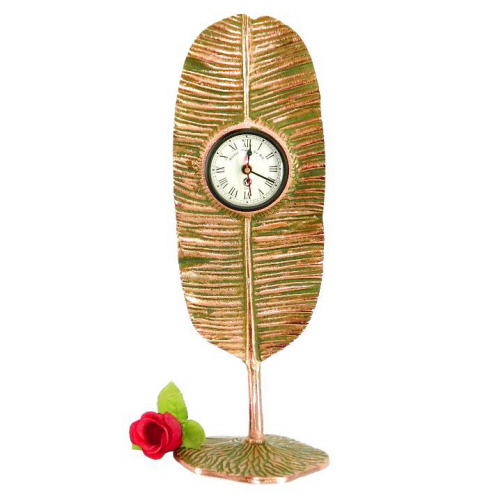 एल्युमिनियम टेबल क्लॉक कॉपर एंटीक