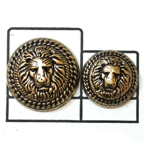 राउंड मेटैलिक लायन फेस मेटल बटन