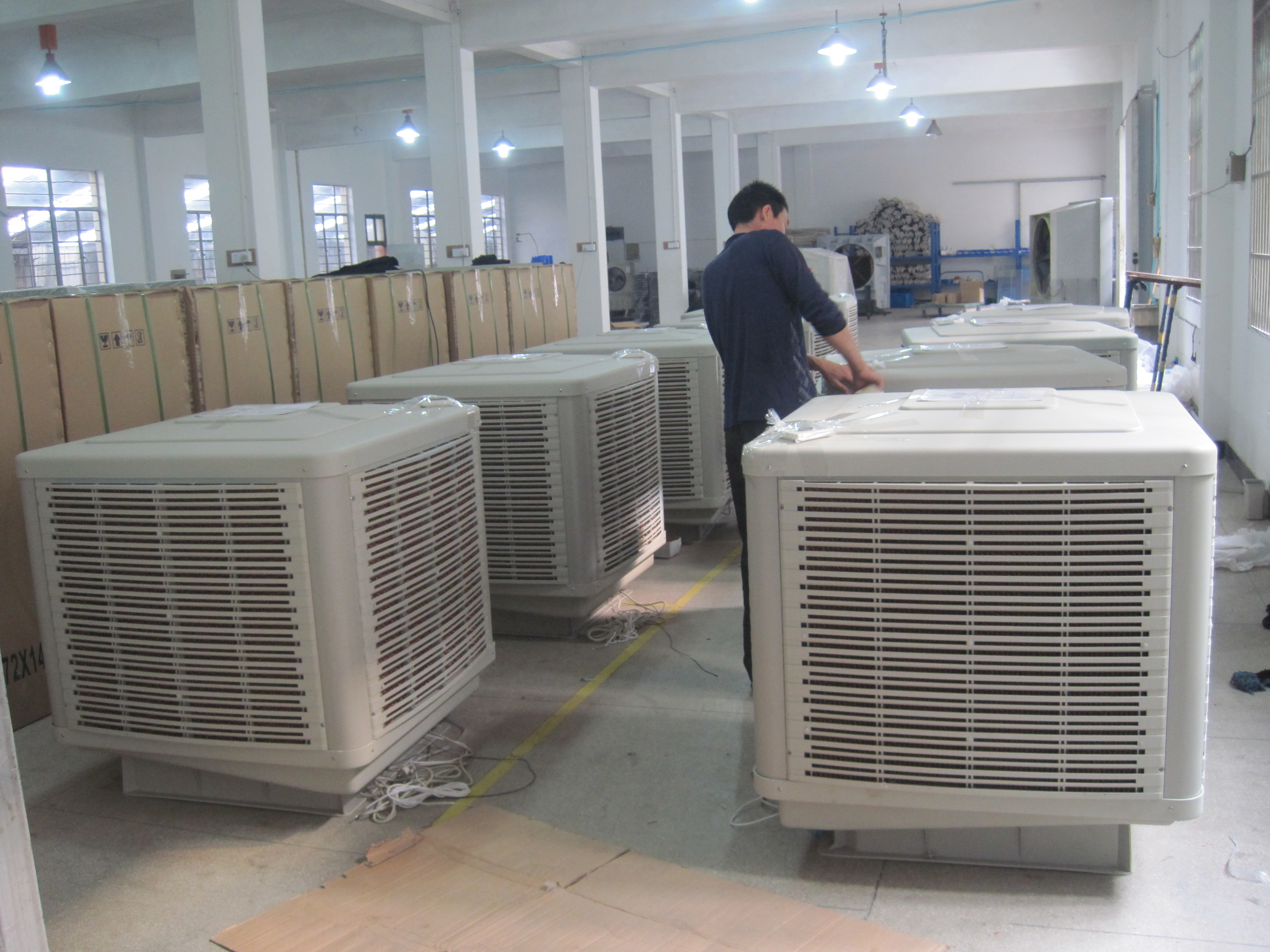 Wall Mounted Evaporative Air Cooler - Plastic, 1070x1070x1090 Mm | 18000 M3/hr Air Flow, 60l Water Tank, Remote Operated, 12-month Warranty