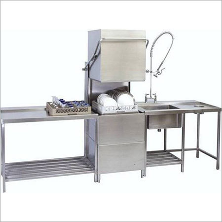 डिशवाशर मशीन हुड प्रकार के साथ 2 टेबल और प्री रिंस
