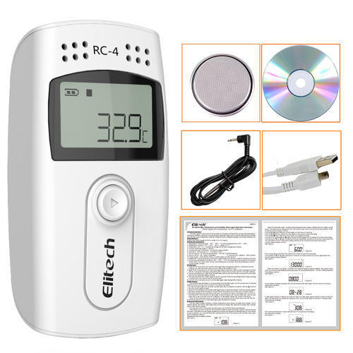 Temperature Data Logger - Plastic and Metal, Portable Design, LCD Display, Reliable Accuracy 99%