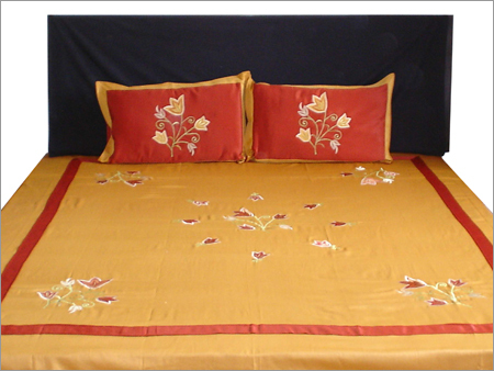 Designer Bedspreads - Cotton Queen Size, Floral Gold Design | Durable Fabric, Elegant Design, Luxury Feel, Soft Texture, Vibrant Colors