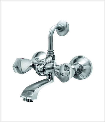 Wall Mixer - MS Steel, 15 mm Size | Polished Silver Finish, Customizable Shape, Durable and Elegant Design