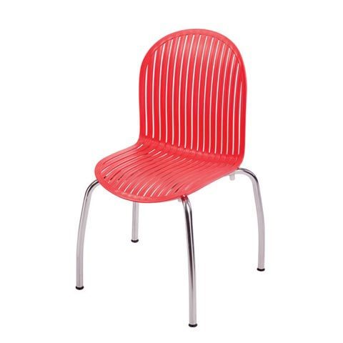 Red Pp Shell Cafe Chair - 457.2x431.8x889 Mm, Lightweight And Stackable, Easy To Clean And Hygienic