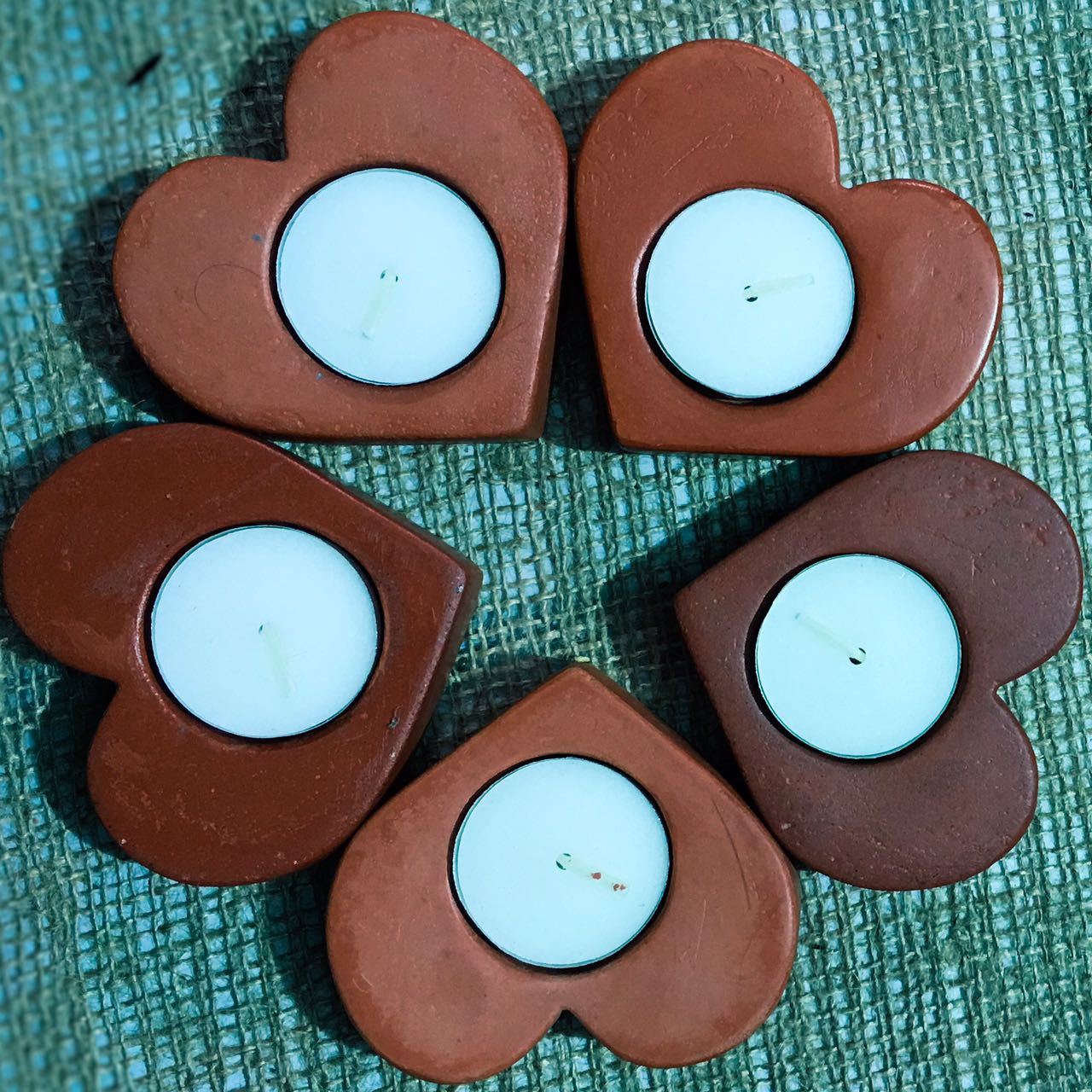 Fancy Concrete Candle Holder - 8cm X 7cm X 2.2cm | Handmade, Eco-friendly, Unique Color Variation, Perfect For Gifting And Home Dã©cor