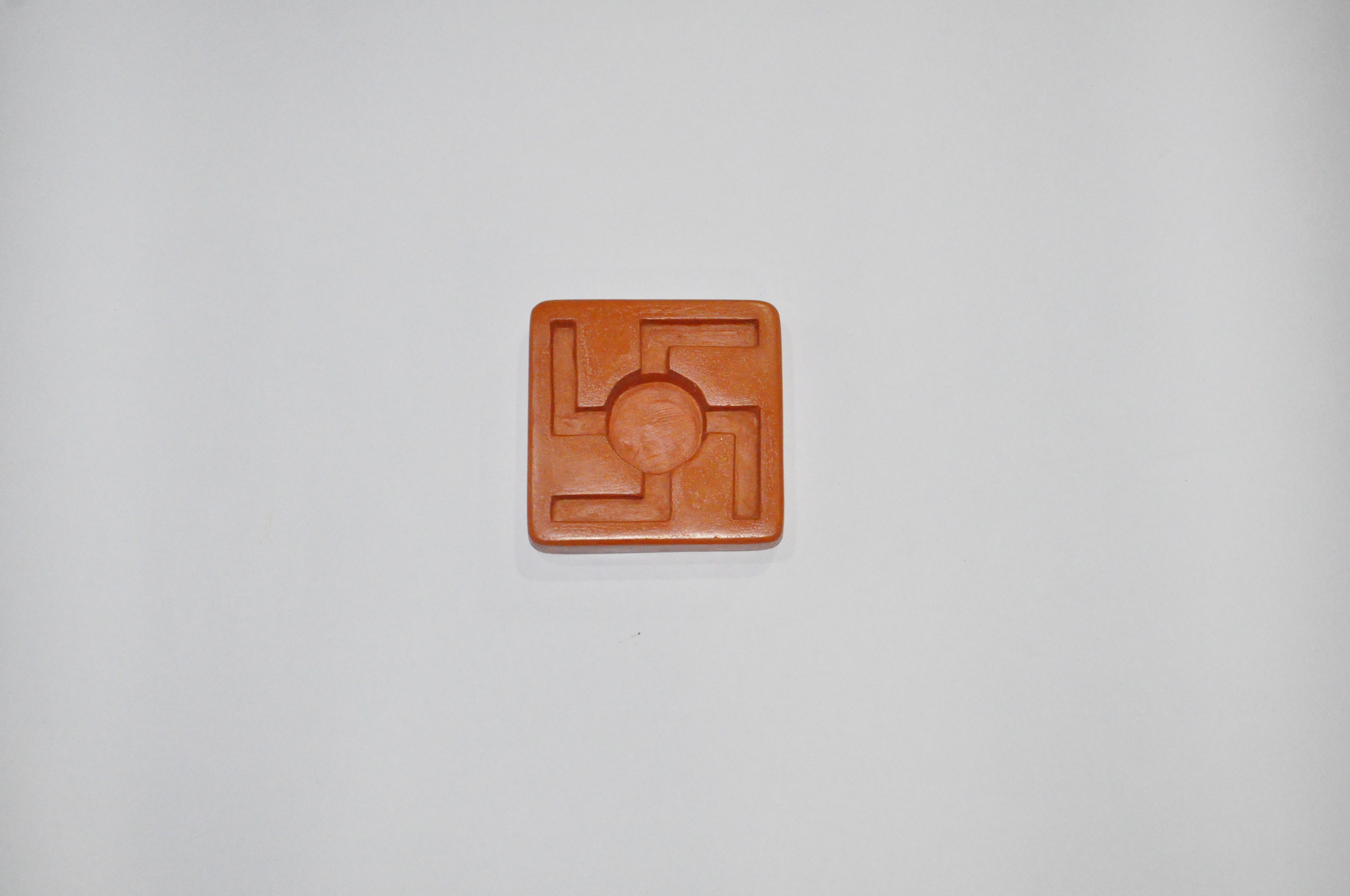 Swastik Candle Holder - Colored Cement, 10cm X 10cm X 2.5cm | Handmade, Unique Variations, Eco-friendly, Modern Arts Design, Ideal For Gifting