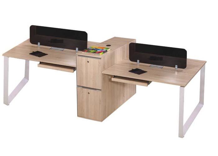 Mavi Office Workstation - Engineered Wood, 2800x1200x970mm, Brown | Durable, Eco-friendly, Easy To Clean, Moisture And Rust Proof