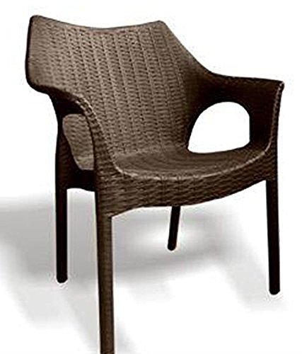 Mavi Outdoor 4 Chair And Table Set - Strongest Moulded Plastic, 82x57.5x62 Cm Chairs & 79x73x79 Cm Table, Brown | Rust Free, Termite Free, Lightweight, Easy To Assemble
