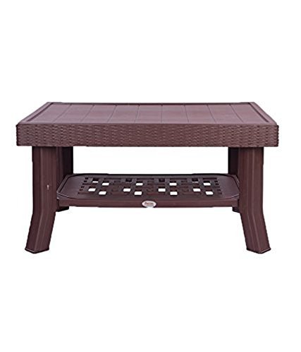Mavi Outdoor 4 Chair And Table Set - Strongest Moulded Plastic, 82x57.5x62 Cm Chairs & 79x73x79 Cm Table, Brown | Rust Free, Termite Free, Lightweight, Easy To Assemble
