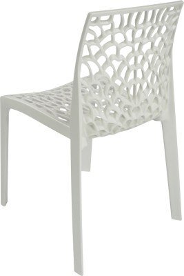 Mavi Outdoor Set - Moulded Plastic, Chair (52.5x51x80.5 Cm) & Table (79x79x73 Cm), White | Durable, Weatherproof, Stackable, Easy To Clean, Eco-friendly