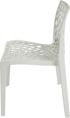Mavi Outdoor Set - Moulded Plastic, Chair (52.5x51x80.5 Cm) & Table (79x79x73 Cm), White | Durable, Weatherproof, Stackable, Easy To Clean, Eco-friendly