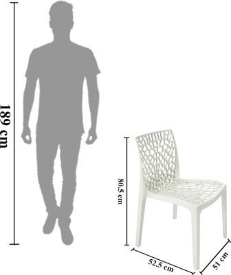 Mavi Outdoor Set - Moulded Plastic, Chair (52.5x51x80.5 Cm) & Table (79x79x73 Cm), White | Durable, Weatherproof, Stackable, Easy To Clean, Eco-friendly