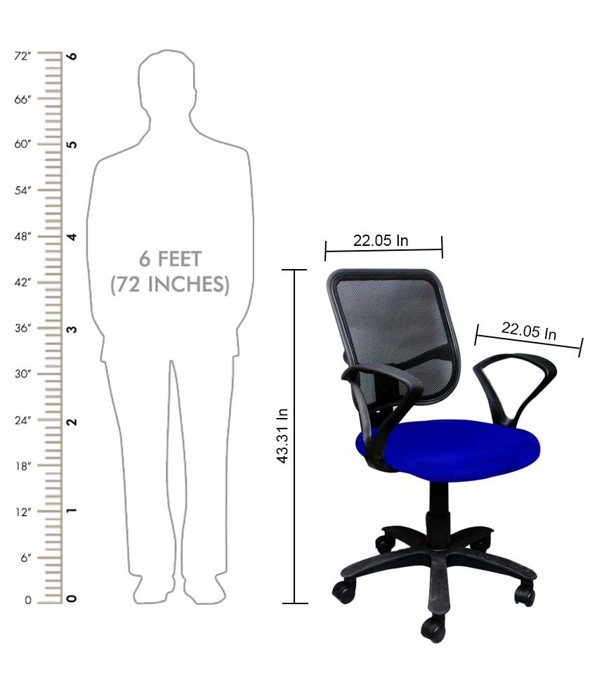 Machine Made Computer Chair Blue