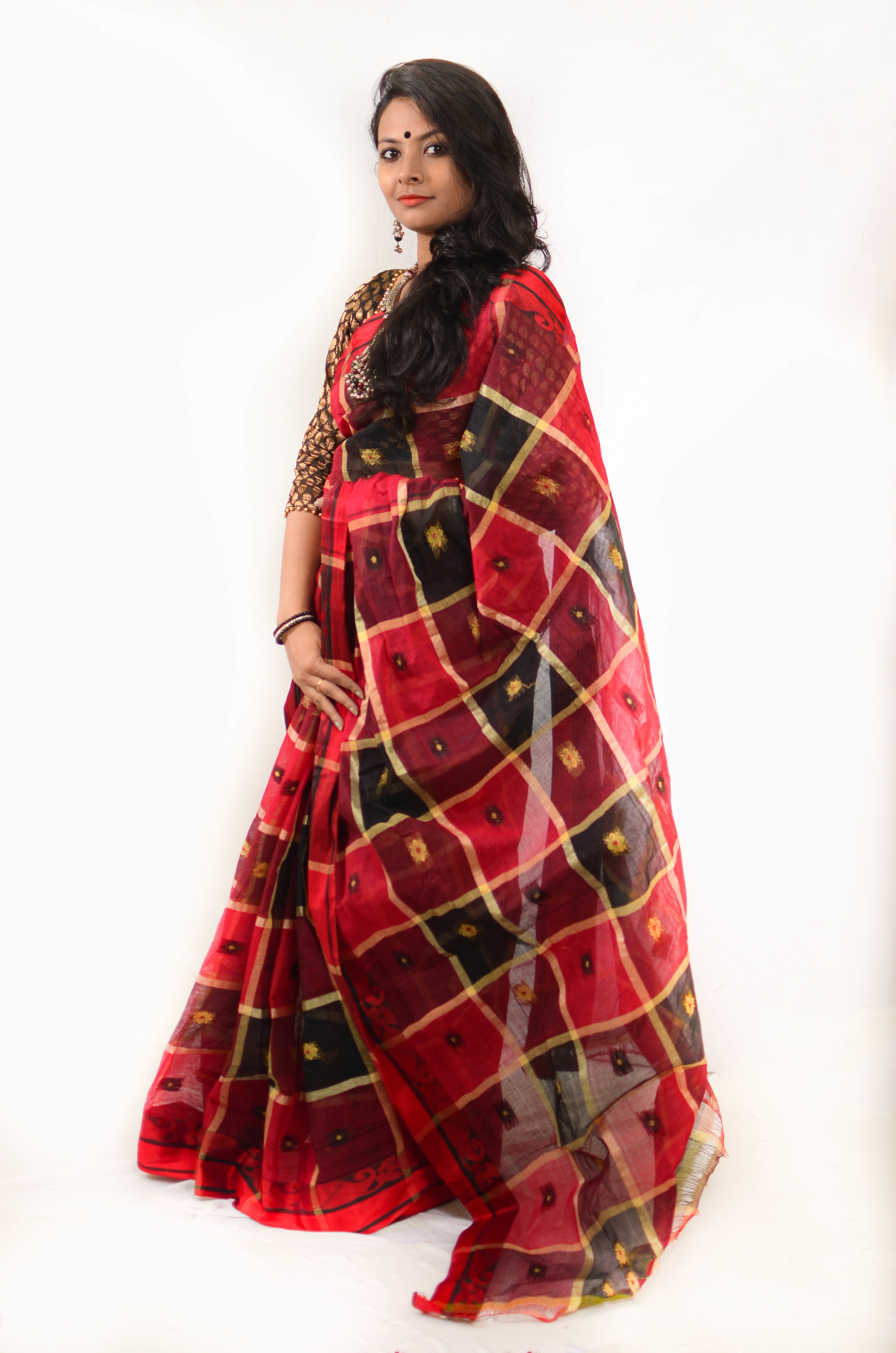 Cotton Ayna Check Saree