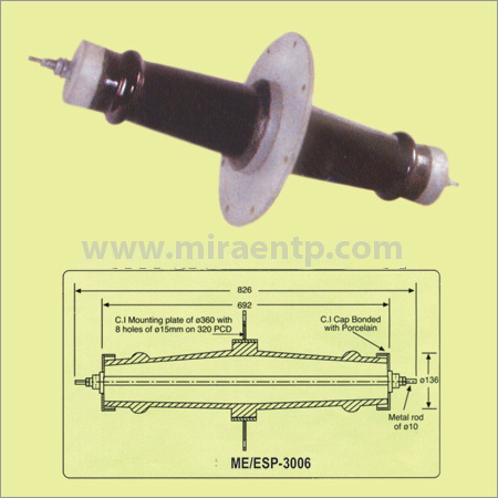 Wall Through Bushing - Alumina Porcelain, 10-20 mm Thickness, Brown Color, Voltage: 110-440 V | Ideal for Electric Current Transmission