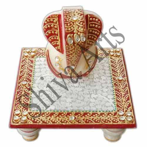 शिल्पित संगमरमर गणेश चोकी