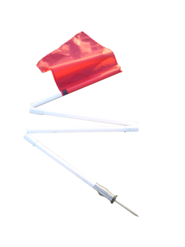 Collapsible Corner Flag - 60" High, 25 mm Thick PVC Uprights, Bright Red Flag with Spring Loaded Shoes, Ideal for Sports and Training