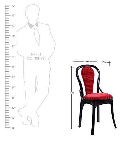 Machine Made Dining Chair In Red/black Set Of 4