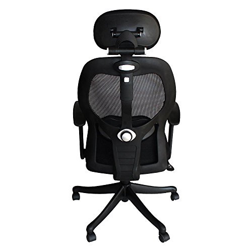 Mavi High Back Chair - Leatherette Fabric, 24x21x45 Inches, Black | Durable, Easy To Clean, Eco-friendly, No Assembly Required, Padded Arms, Gas Lift Mechanism