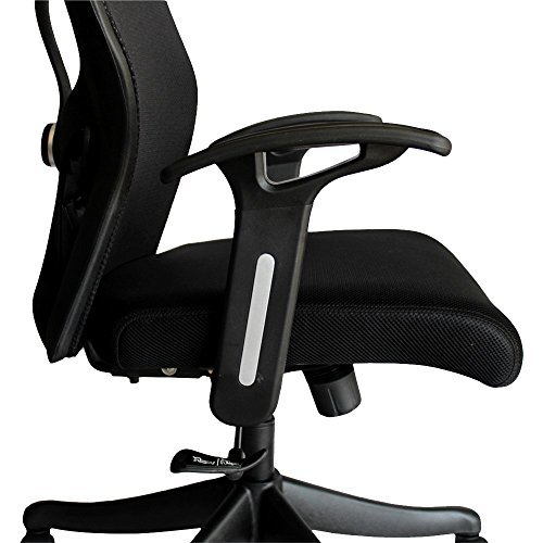 Mavi High Back Chair - Leatherette Fabric, 24x21x45 Inches, Black | Durable, Easy To Clean, Eco-friendly, No Assembly Required, Padded Arms, Gas Lift Mechanism