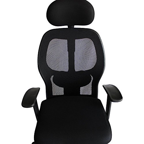 Mavi High Back Chair - Leatherette Fabric, 24x21x45 Inches, Black | Durable, Easy To Clean, Eco-friendly, No Assembly Required, Padded Arms, Gas Lift Mechanism