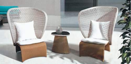 विंग स्टाइल बाहरी विकर कॉफी सेट