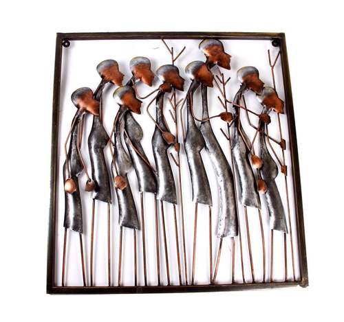 आधुनिक धातु आयरन जनजातीय परिवार की दीवार की सजावट दीवार लटकन