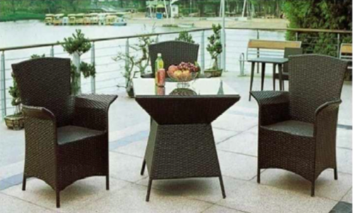 Outdoor Garden Set - Ms Powder Coated Frame With Pe Rattan, 44x46x37x74 Cms Wicker Chair And 60x60x56 Cms Wicker Table | Durable, Uv Resistant, Moisture Proof, Customizable Colors, Easy To Clean, High Quality Acrylic Cushions