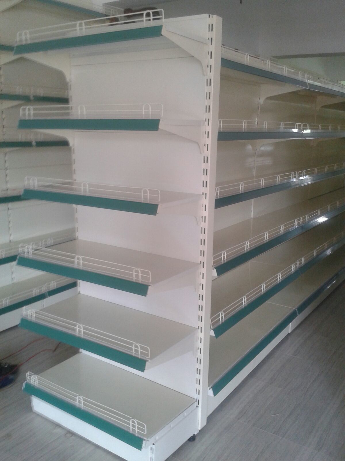 Industrial Racks - Mild Steel, Heavy Duty Double Sided Supermarket Rack | Glossy Finish, Durable Shine, Less Maintenance