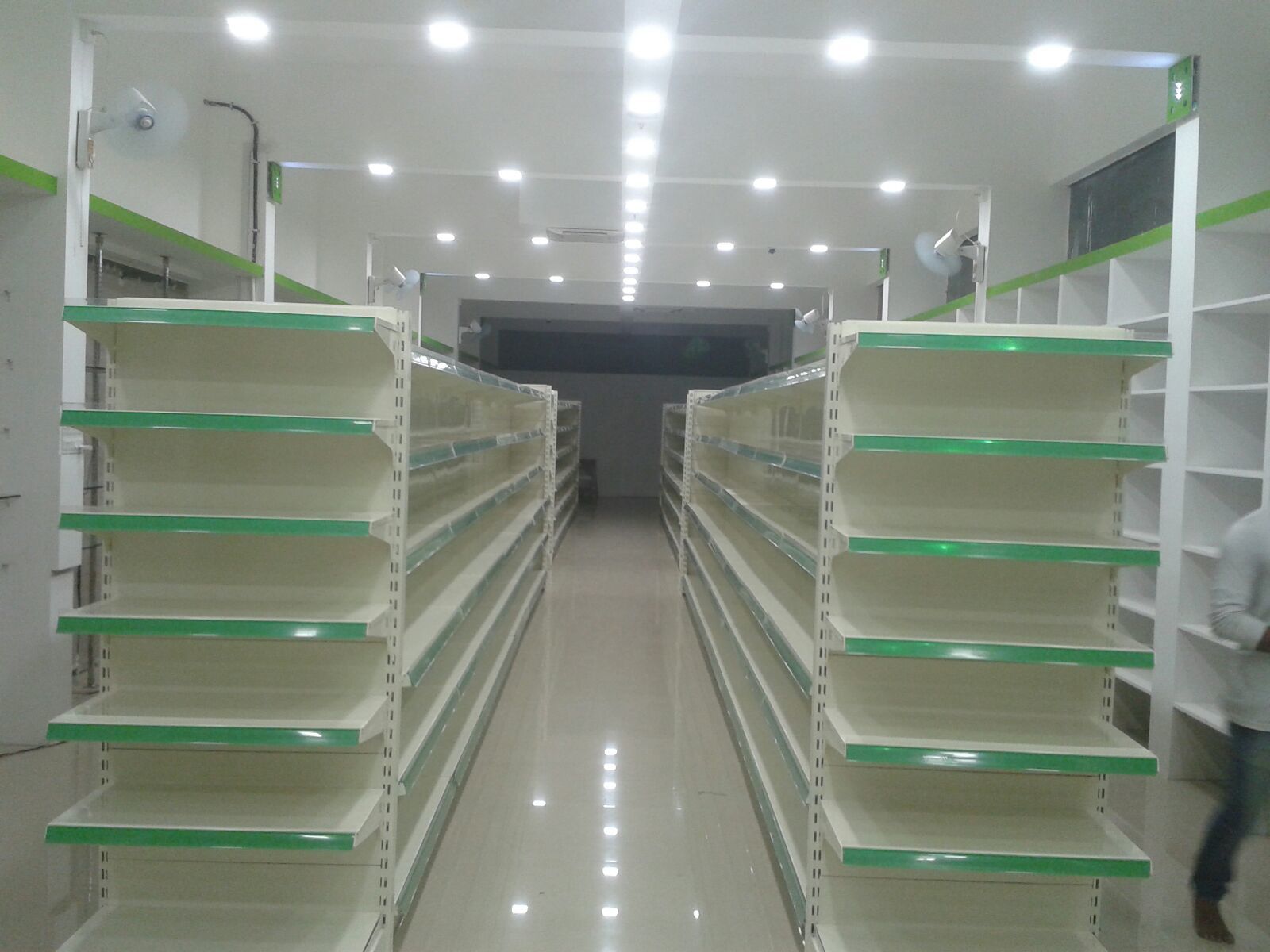 Industrial Racks - Mild Steel, Heavy Duty Double Sided Supermarket Rack | Glossy Finish, Durable Shine, Less Maintenance