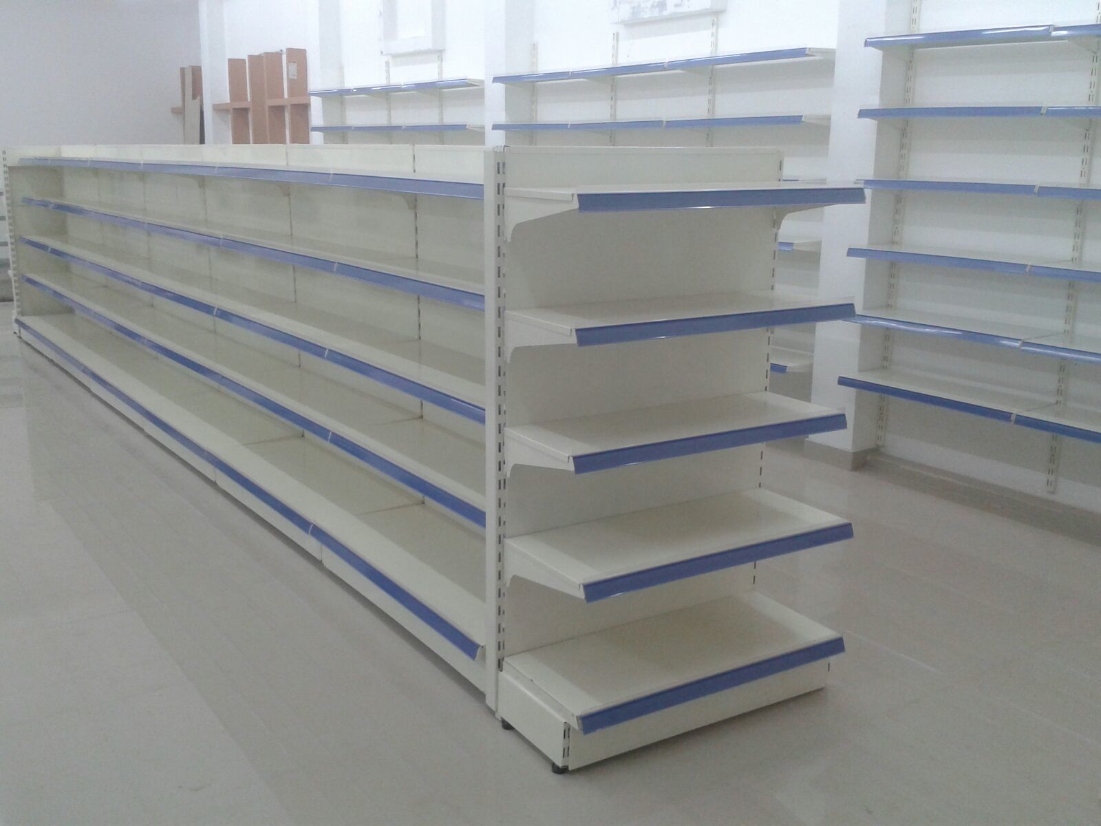 Industrial Racks - Mild Steel, Heavy Duty Double Sided Supermarket Rack | Glossy Finish, Durable Shine, Less Maintenance