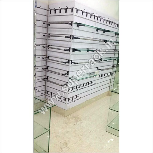 Glass Display Rack - 40x70x180 cm, Glossy Finish, Crack Proof, Black and White | Ideal for Supermarket and Warehouse Display