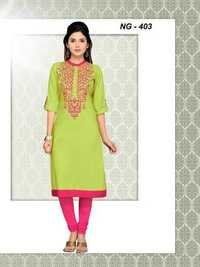 Green Ladies Cotton Kurtis