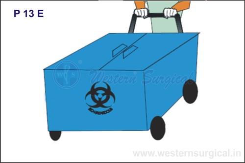 BMW Box Type Trolley - MS/Steel, Standard Size, Blue Color, Eco-Friendly & Durable, Polished Finish, Hospital Furniture