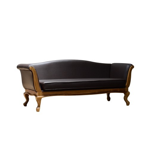 Black leather 3 seater Sofa Chair
