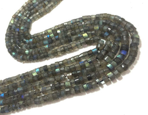 Emerald Cut Faceted Beaded