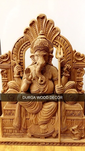 Wood Ganesh Statue