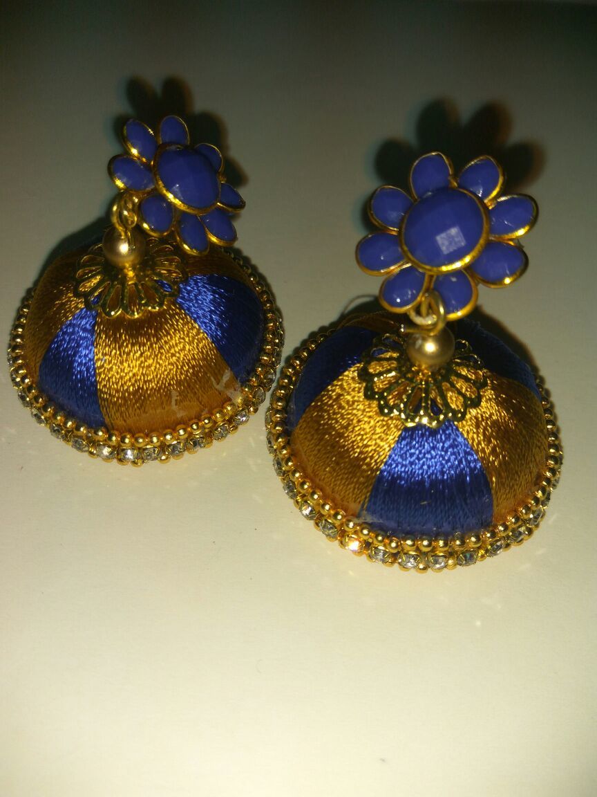 Designer Silk Thread Earrings - Metal, 1.5 Cm Diameter, Burgundy | Lightweight, Elegant Design, Intricate Patterns, Perfect Gift, Stylish Accessory