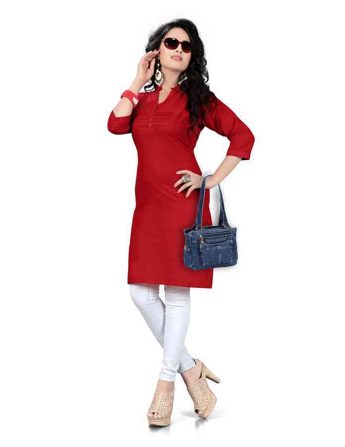 New Cotton Kurtis - Cotton, Size L/xl, Sky Blue, 3/4th Sleeve | Simple Plain Design For Ladies, Comfort And Style Combined